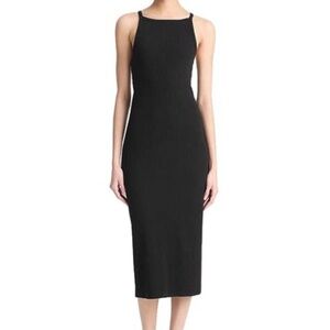 Vince Ribbed High Neck Tank Dress